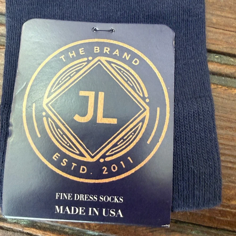 Trump Winery JL The Brand Navy Blue Pima Cotton Dress Socks Wine Glass Pattern
